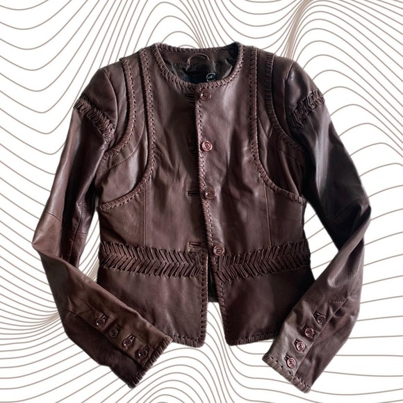 2000’s Roberto Cavalli Leather Jacket - Picture 1 of 7